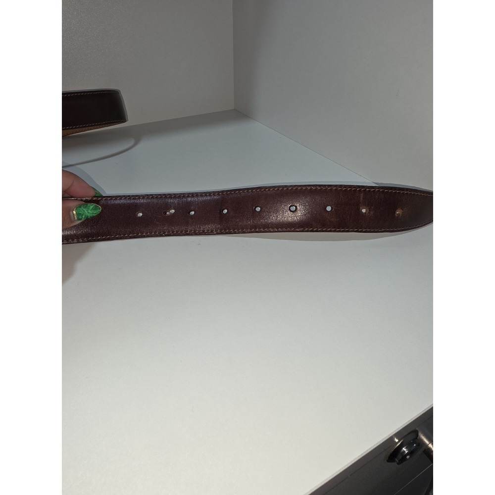Fullum & Holt Style 06223 - Men's Brown Stitched Genuine Leather Belt-Sz 48/120 - Picture 7 of 10
